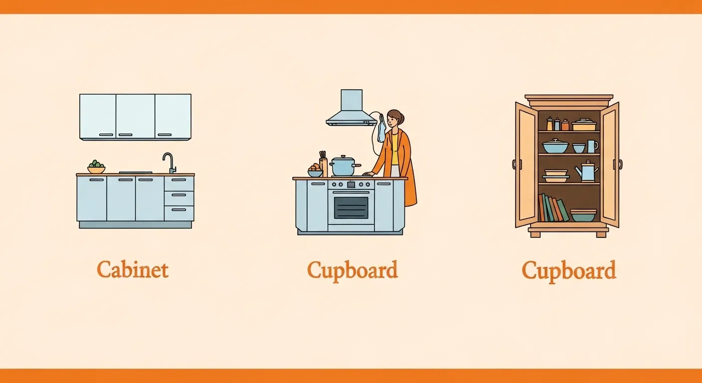 Difference Between Cabinet and Cupboard